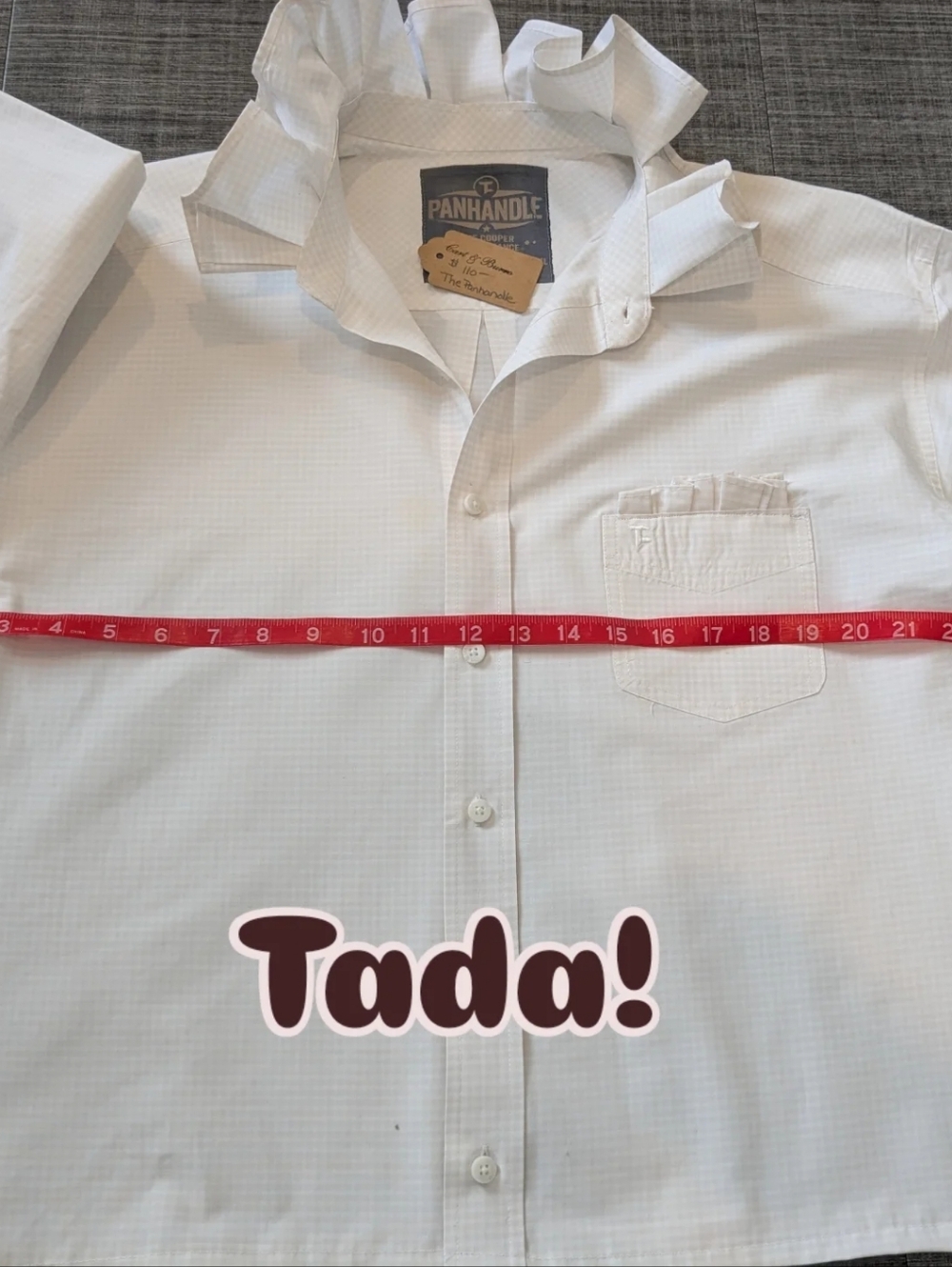 Viral Reworked Ruffled Collar Panhandle White Gingham Buttondown. - Picture 8 of 8